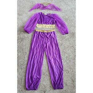 VTG California Costume Sequin Genie Harem Top/Pant/Headband Sequine Women's Med